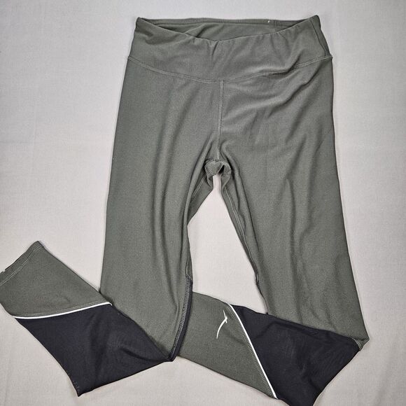 X by GOTTEX Green / Black Leggings Activewear Pants Stretch Size Medium - Picture 1 of 8